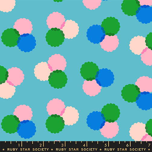 PREORDER Sparkle Mart || Puffs Dark Turquoise || Cotton Quilting Fabric