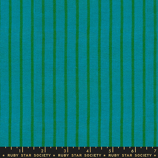 PREORDER Warp and Weft Mystic Fable || Apron Stripe Dark Turquoise || Cotton Woven Quilting Fabric