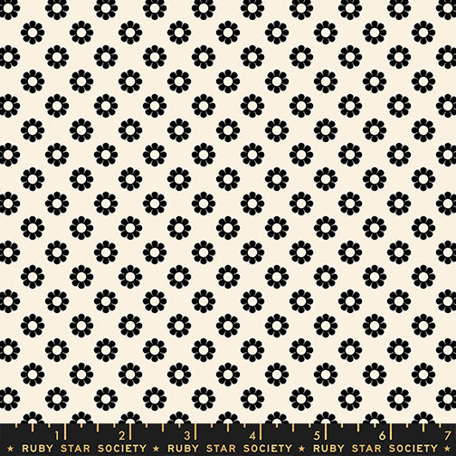 PREORDER Daisy Days || Daisy Black on Natural || Cotton Quilting Fabric