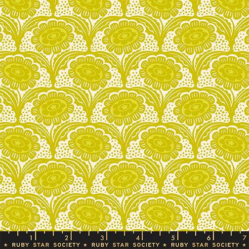 PREORDER Ink Shop || Scallop Rose Pistachio || Cotton Quilting Fabric