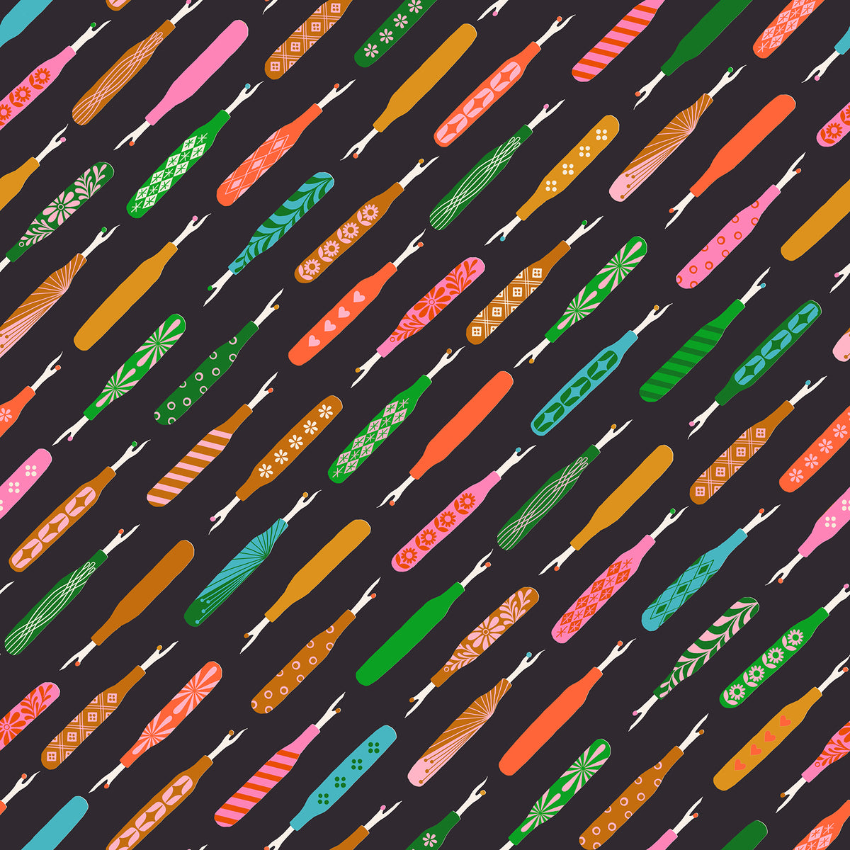 PREORDER 1-800-Notion || Seam Rippers Soft Black || Cotton Quilting Fabric