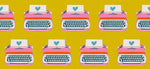 Best Day Ever || Typewriters Golden Hour || Cotton Linen Canvas Half Yard