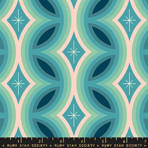 JUICY || Rattan Dark Turquoise || Cotton Quilting Fabric