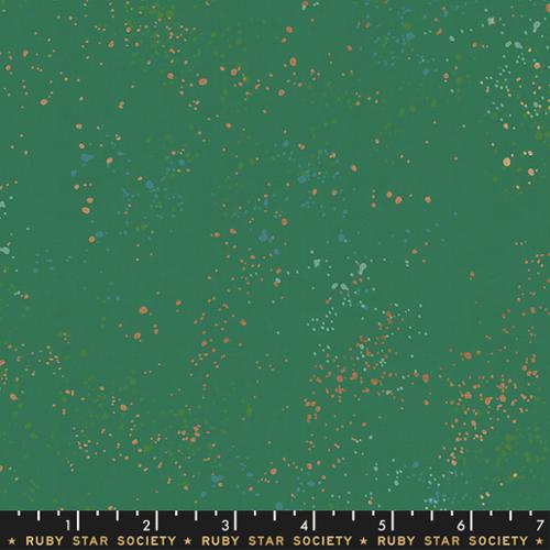 Speckled Metallic || Emerald || Cotton Quilting Fabric RS5027 74M