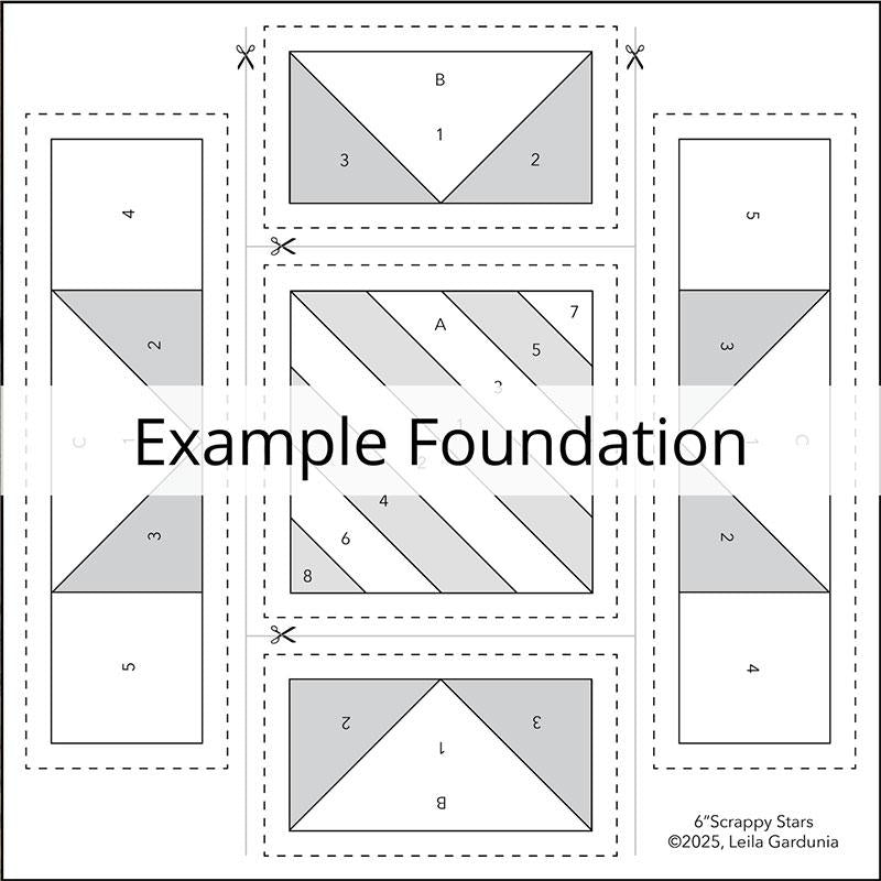 6" Scrappy Stars Foundation Papers