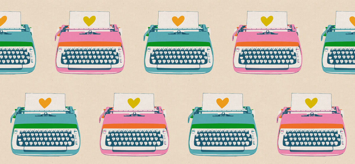 Best Day Ever || Typewriters Natural || Cotton Linen Canvas Half Yard