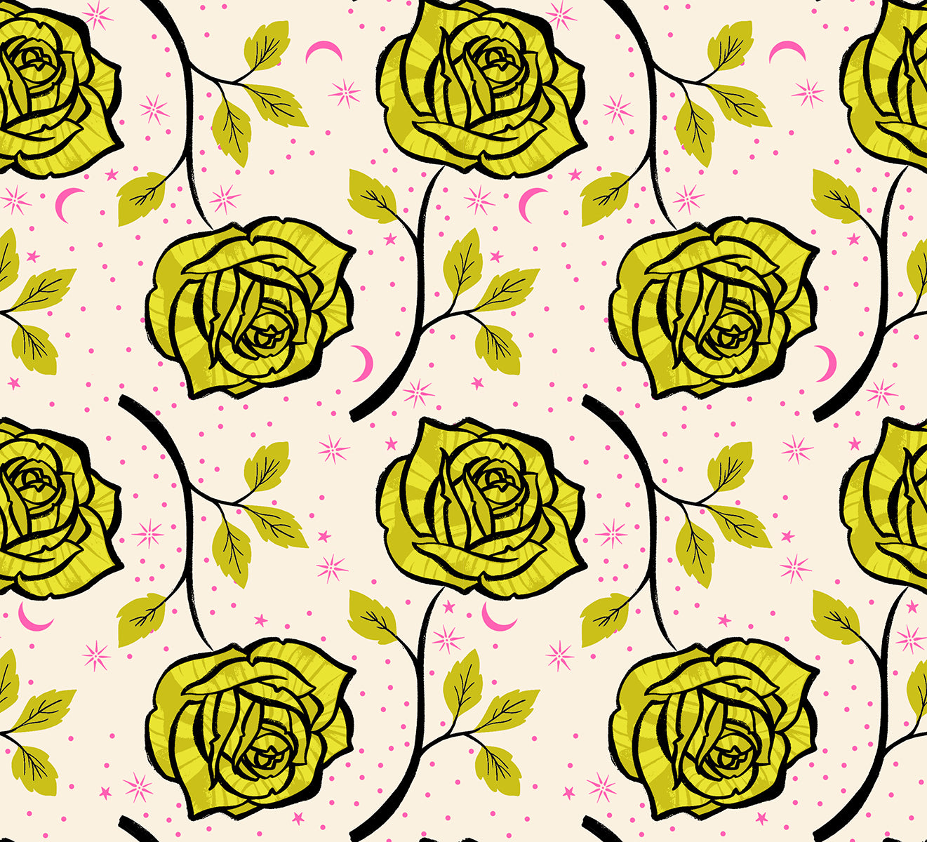 PREORDER Ink Shop || Ink Rose Pistachio || Cotton Quilting Fabric