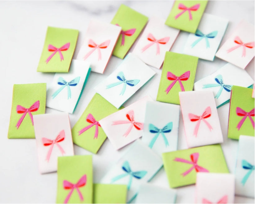 Bows || Woven Labels || 6 Pack || Knot & Thread