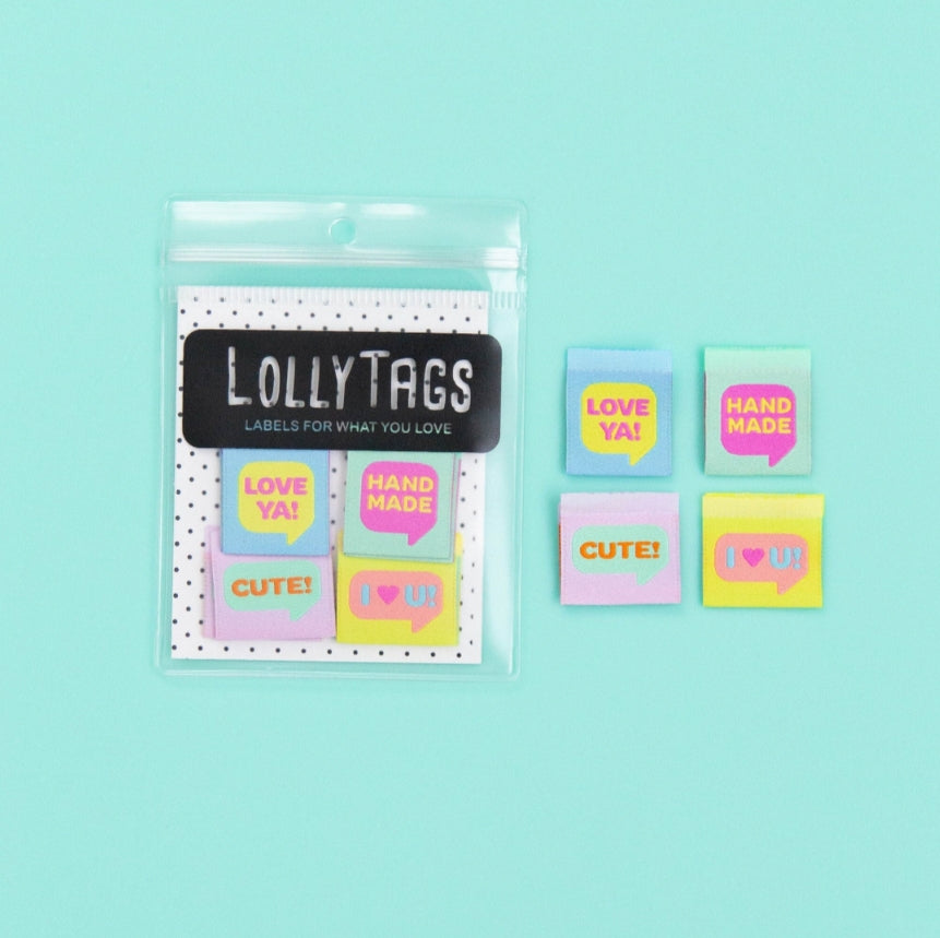 Speech Bubbles Lolly Tags Labels || Pack of 8 Woven Labels