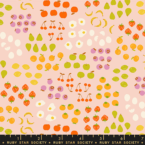 PREORDER Egg and Friends || Froot Vintage Pink || Cotton Quilting Fabric