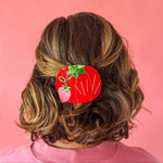 Tomato Pincushion French Barrette Hair Clip