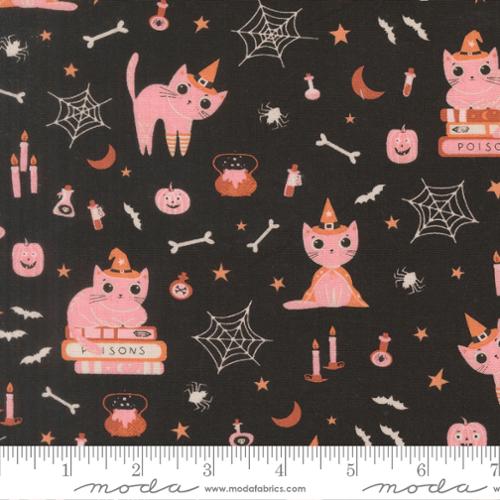 Purrs and Boos || Black Cats || Cotton Quilting Fabric