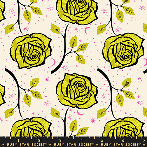 PREORDER Ink Shop || Ink Rose Pistachio || Cotton Quilting Fabric