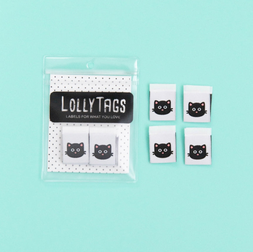 Kitties Lolly Tags Labels || Pack of 8 Woven Labels