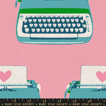 PREORDER Best Day Ever || Typewriters Posy || Cotton Linen Canvas Half Yard