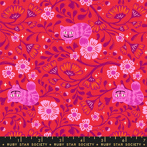 PREORDER Hello Alice || Cheshire Ruby || Cotton Quilting Fabric