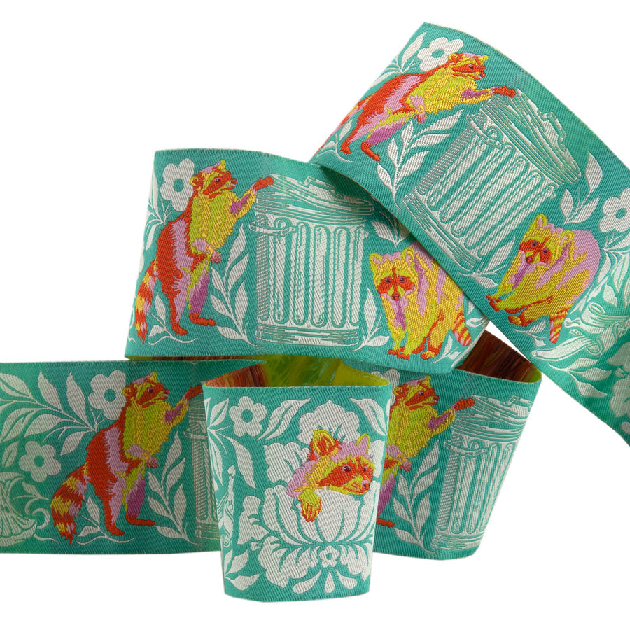 Designer Renaissance Ribbons: Glow - One Man's Trash Green 2" BTY