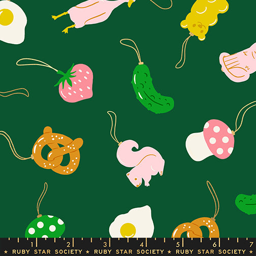 PREORDER MERRY HAPPY || Find the Pickle Jade || Cotton Quilting Fabric