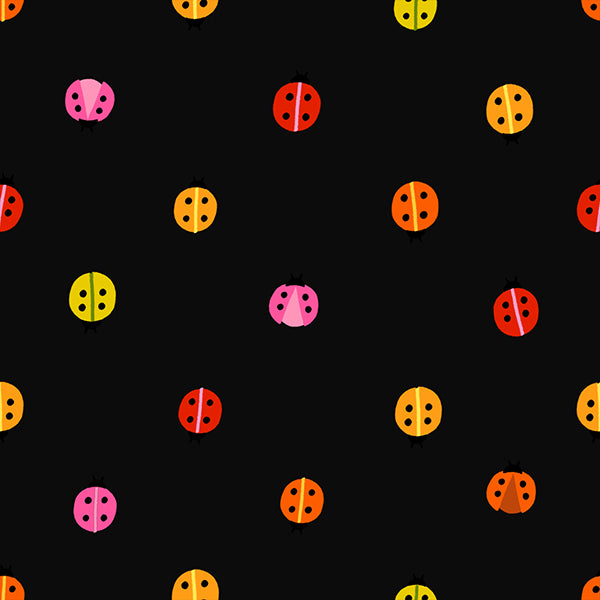 PREORDER Daisy Days || Ladybug Black || Cotton Quilting Fabric