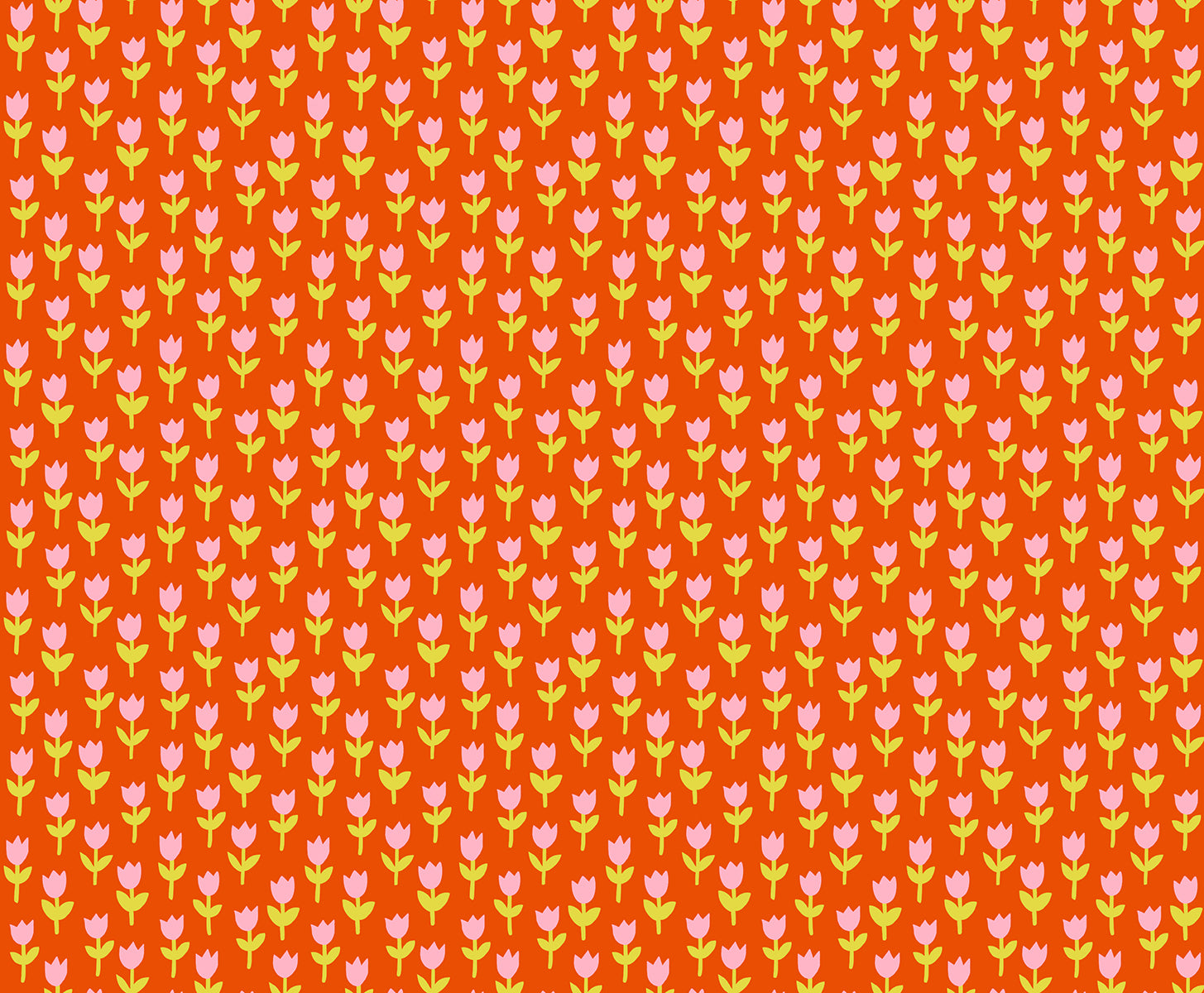 PREORDER 1-800-Calico || Tulips Warm Red || Cotton Quilting Fabric
