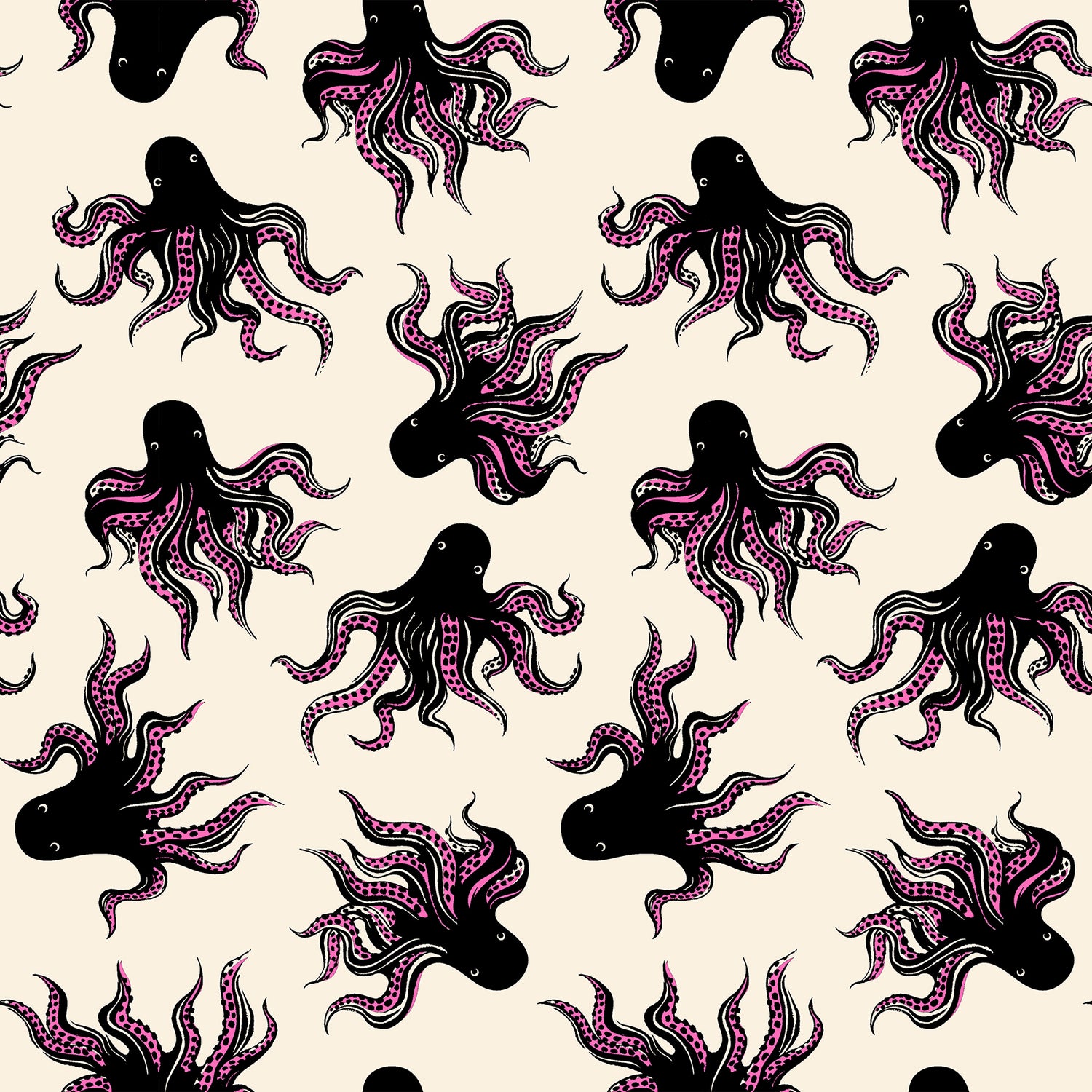 PREORDER Ink Shop || Mystery Food Black || Cotton Quilting Fabric