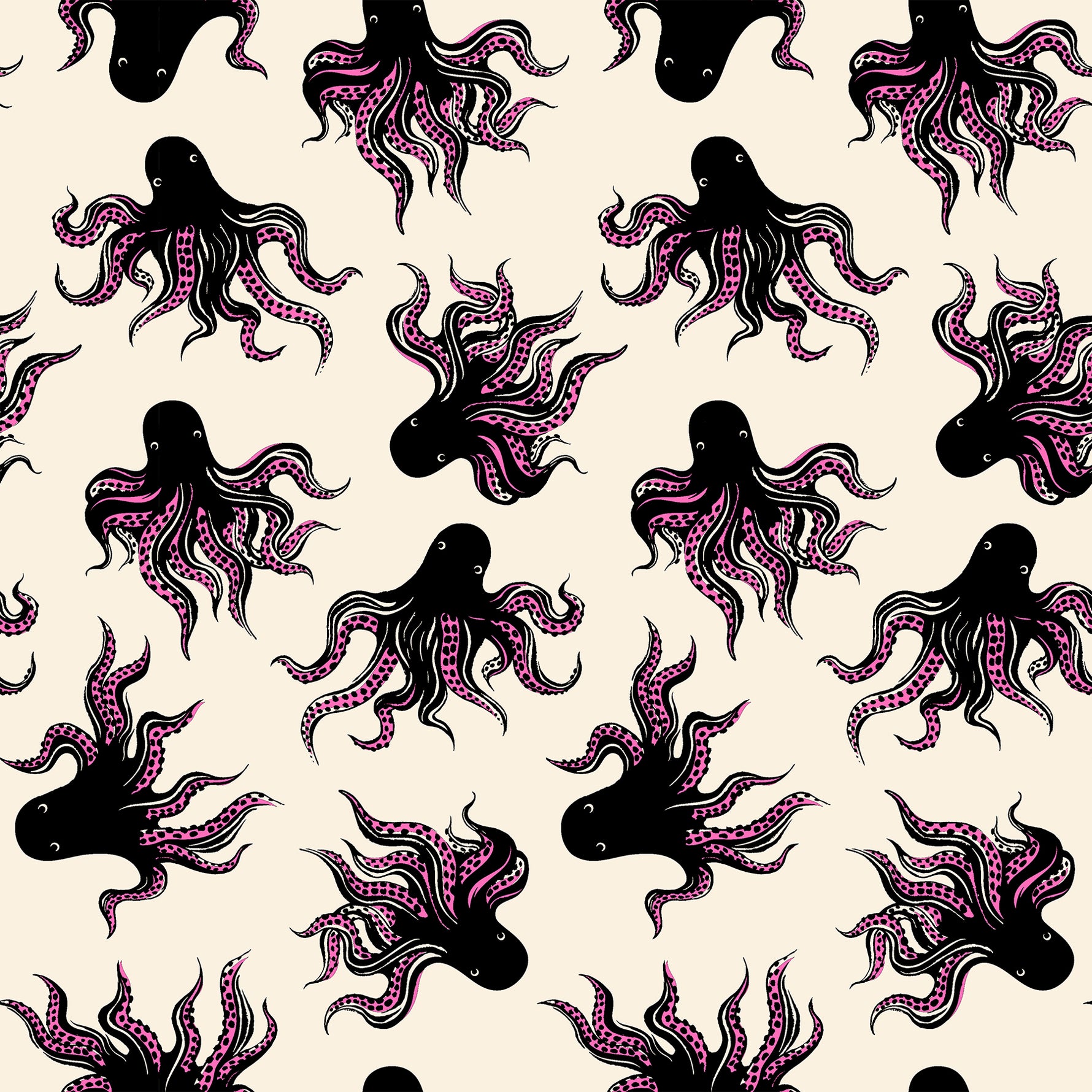 PREORDER Ink Shop || Mystery Food Black || Cotton Quilting Fabric
