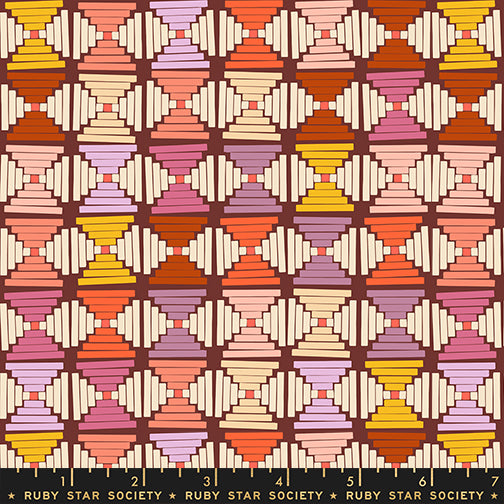 PREORDER Persimmon || Courthouse Steps Cranberry || Cotton Quilting Fabric