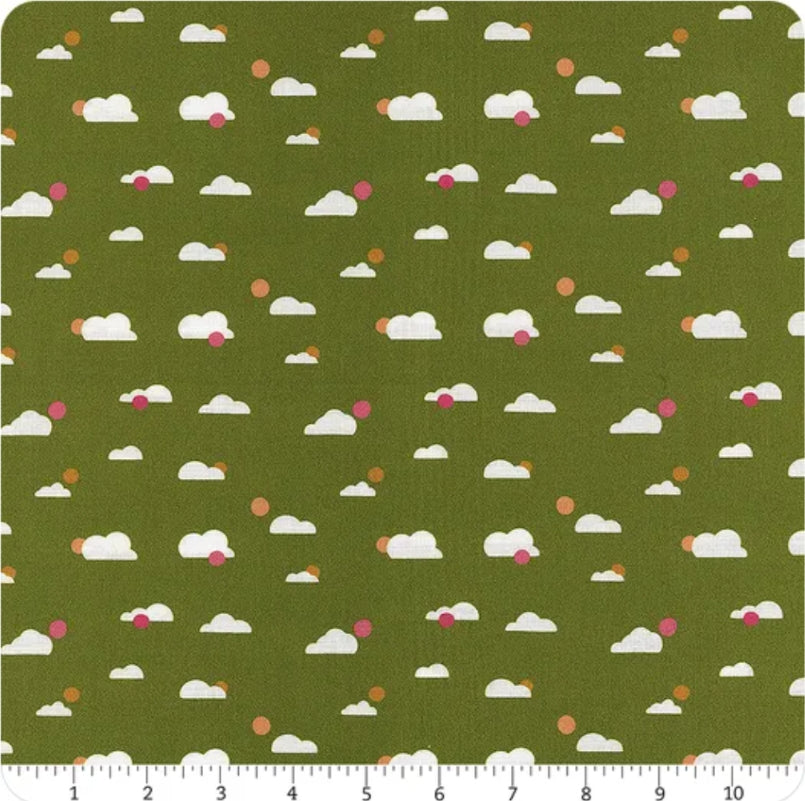 Joyful June || Clouds Green || Cotton Quilting Fabric