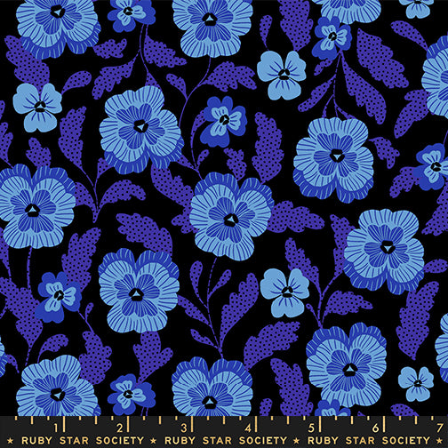 PREORDER Hello Alice || Violets Black || Cotton Quilting Fabric