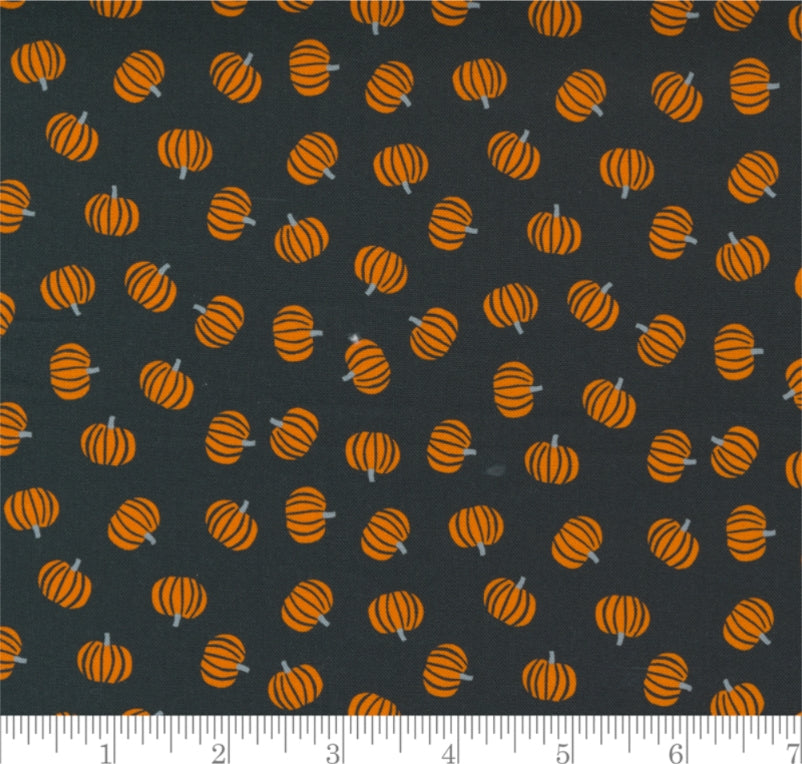 Holiday Halloween Essentials || Pumpkins Midnight || Cotton Quilting Fabric || Half Yard