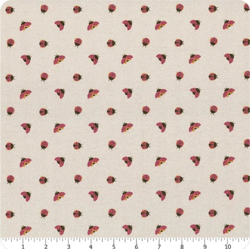 5-YARD BACKING Joyful June || Ladybugs Cream || Cotton Quilting Fabric