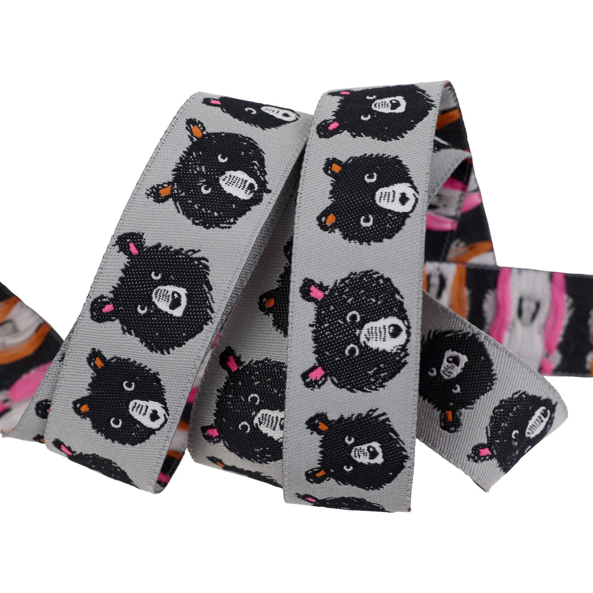 Designer Renaissance Ribbons: Teddy and the Bears in Oyster 7/8" BTY