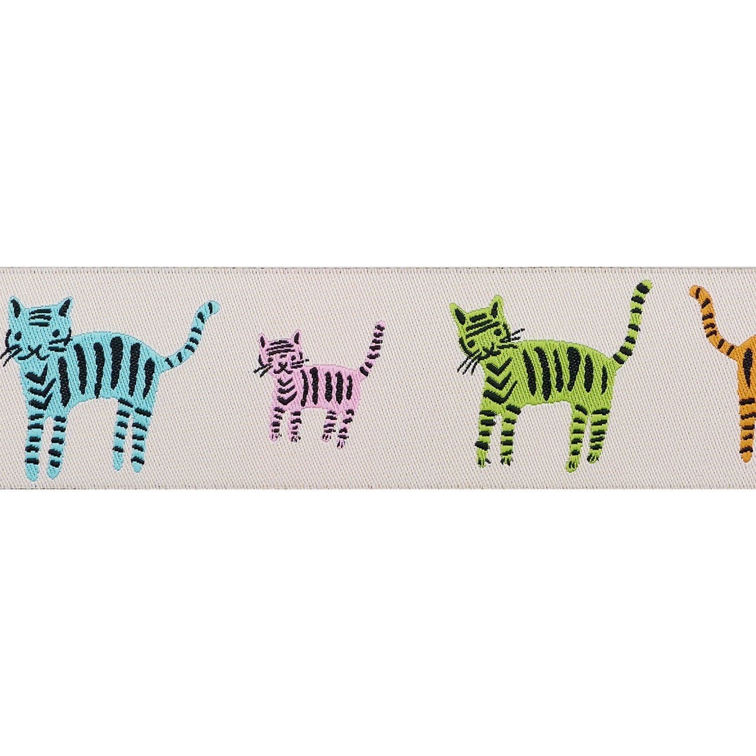 PREORDER Designer Renaissance Ribbons: Catnap Tiger Stripes Natural 1.5" BTY