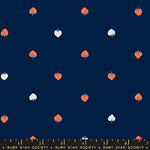 Strawberry || Strawberry Navy || Cotton Lawn Sewing Fabric || Half Yard