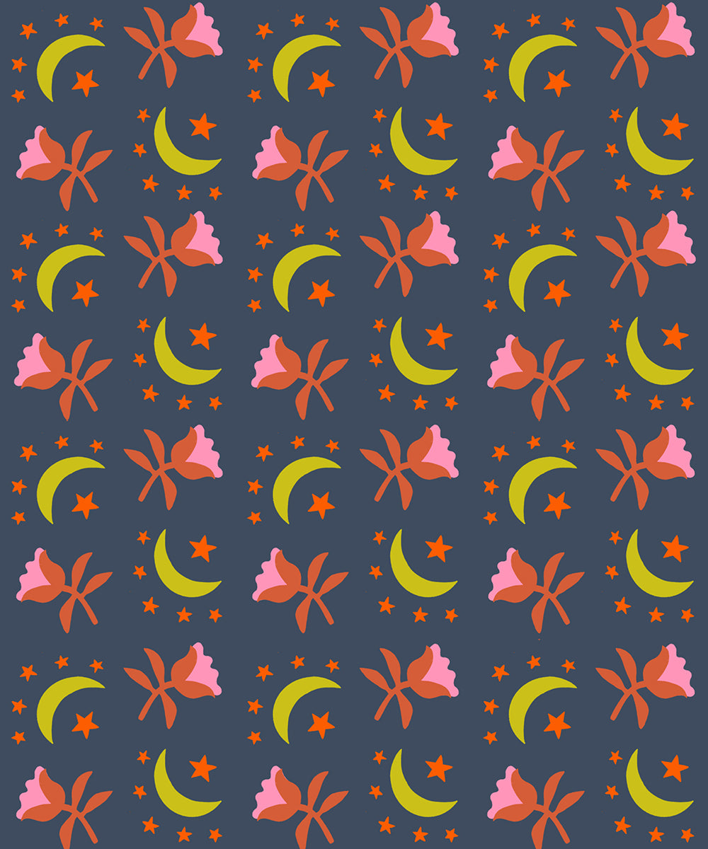 PREORDER Catnap || Moonflower Smoke || Cotton Quilting Fabric