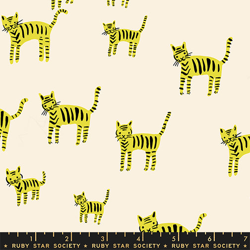 PREORDER Catnap || Tiger Stripes Citron || Cotton Quilting Fabric