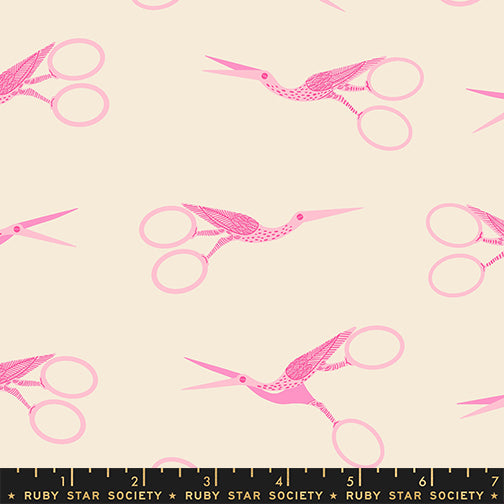 PREORDER 1-800-Notion || Stork Scissors Shell || Cotton Quilting Fabric
