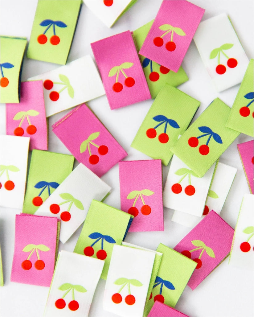 Cherries || Woven Labels || 6 Pack || Knot & Thread