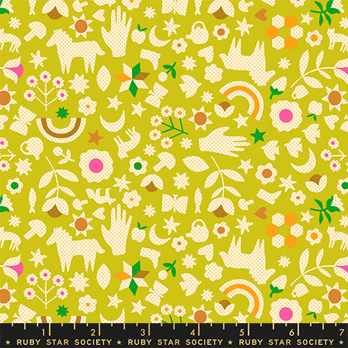 PREORDER Catnap || Little Luck Pistachio || Cotton Quilting Fabric