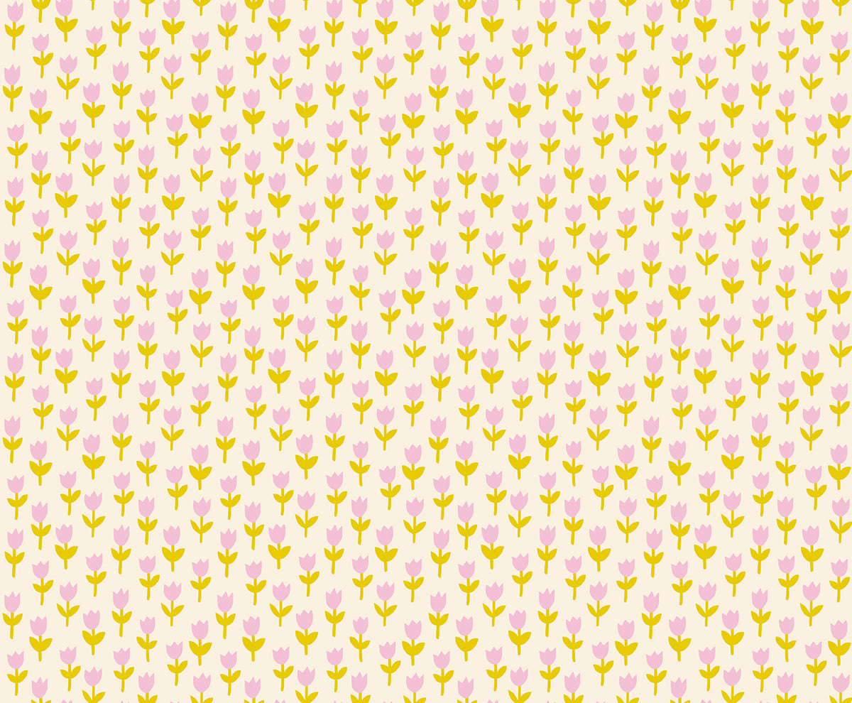 PREORDER 1-800-Calico || Tulips Natural|| Cotton Quilting Fabric