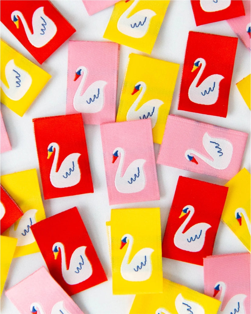 Swans || Woven Labels || 6 Pack || Knot & Thread