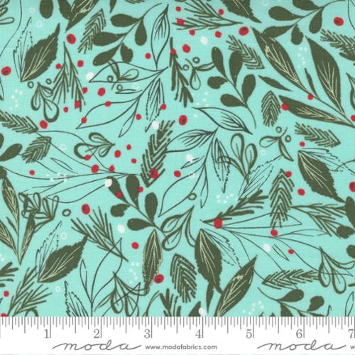 Cheer and Merriment || Winter Foliage Frost || Cotton Quilting Fabric || Half Yard