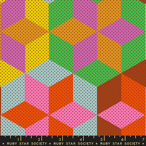 PREORDER Daisy Days || Star Cheater Pink || Cotton Quilting Fabric