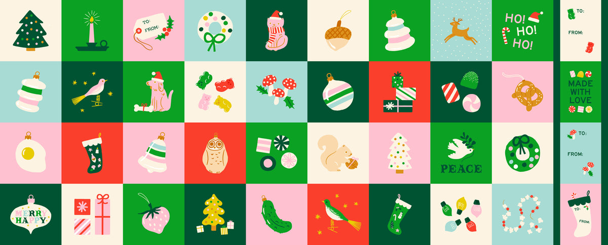 PREORDER MERRY HAPPY || Merry Happy Panel Lollipop || Cotton Quilting Fabric