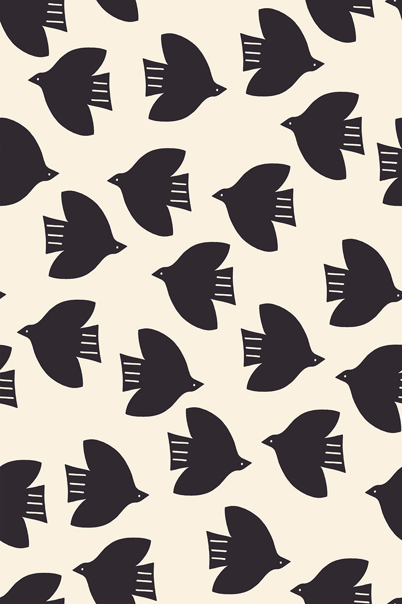 PREORDER Catnap || Birds Natural || Cotton Quilting Fabric