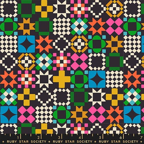 PREORDER 1-800-Notion || Quilty As Charged Soft Black || Cotton Quilting Fabric