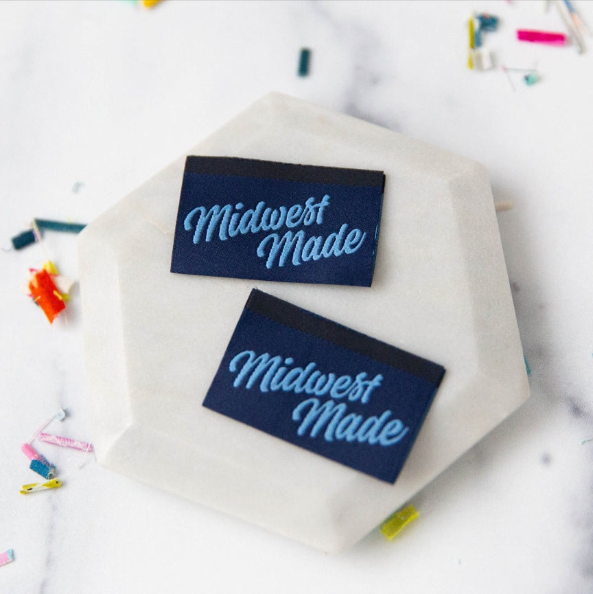 Midwest Made Lolly Tags Labels || Pack of 8 Woven Labels