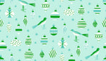 PREORDER MERRY HAPPY || Baubles Mint || Cotton Quilting Fabric