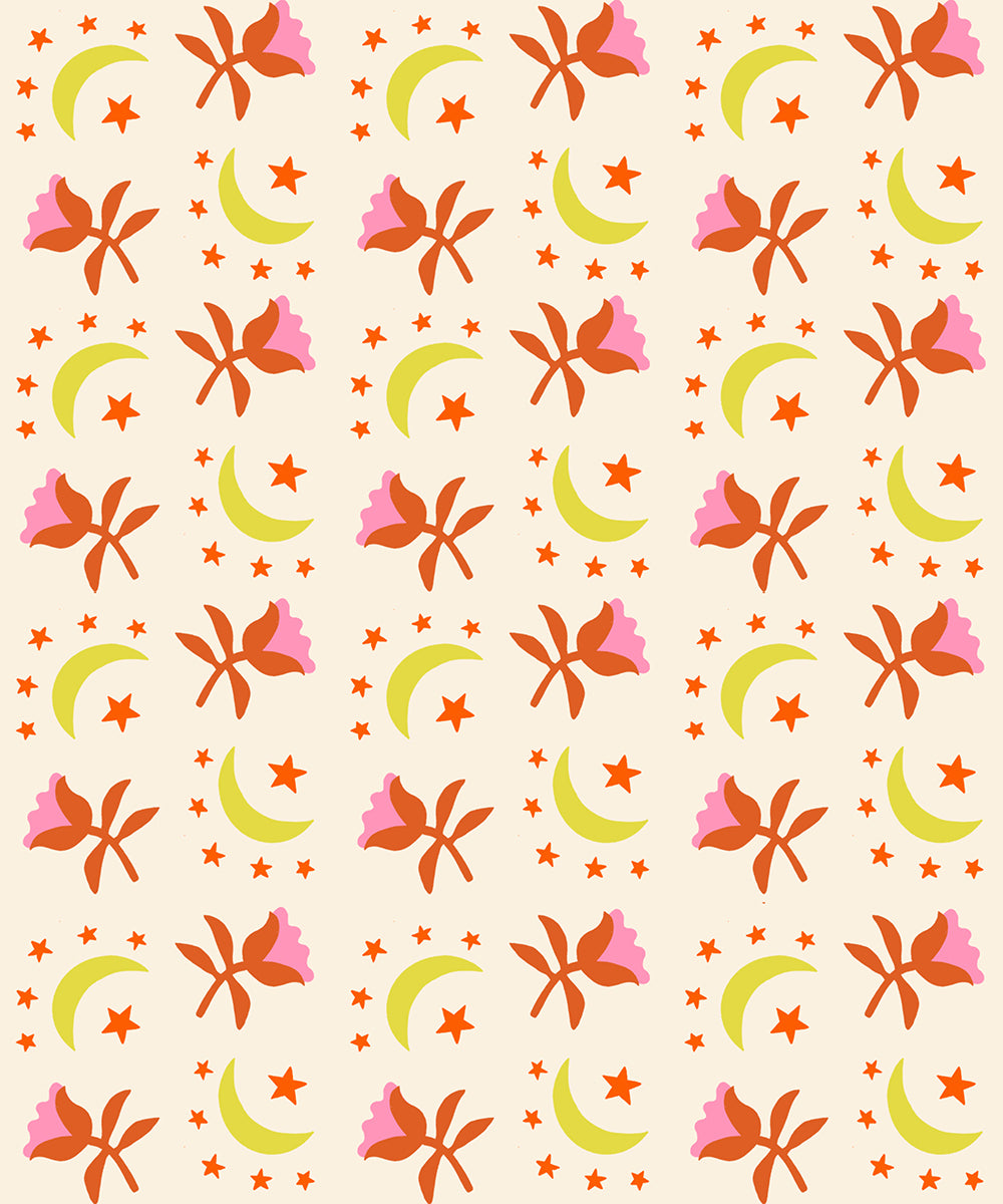 PREORDER Catnap || Moonflower Natural || Cotton Quilting Fabric