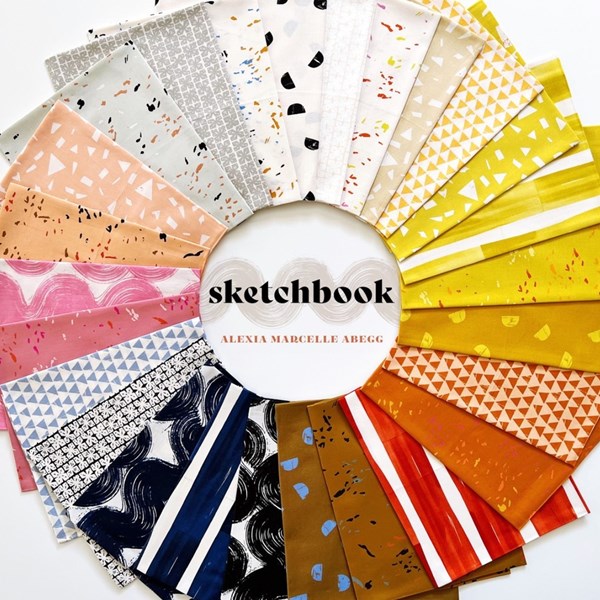 Sketchbook || 42 pc Jelly Roll || Cotton Quilting Fabric